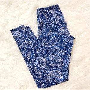 Onzie Blue Paisley Leggings S/M